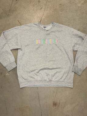 Vintage Jerzees NuBlend Heather Gray San Francisco Pastel Embroidered Sweatshirt